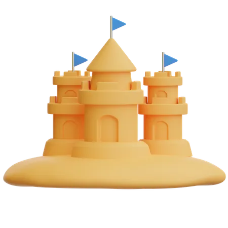 Castillo de arena  3D Icon