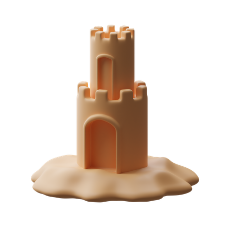 Castillo de arena  3D Icon