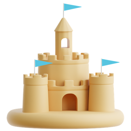 Castillo de arena  3D Icon