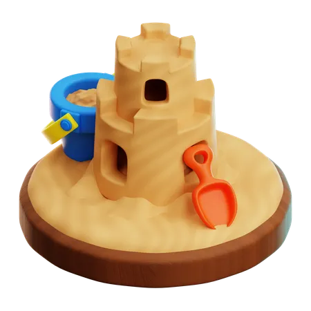 Castillo de arena  3D Icon