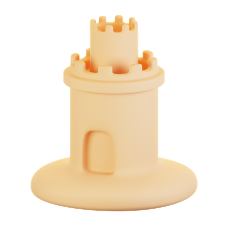 Castillo de arena  3D Icon