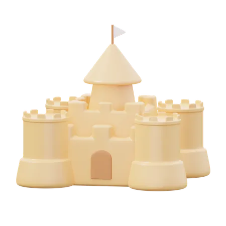 Castillo de arena  3D Icon