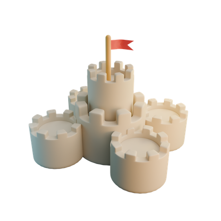 Castillo de arena  3D Icon