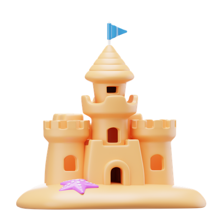 Castillo de arena  3D Icon