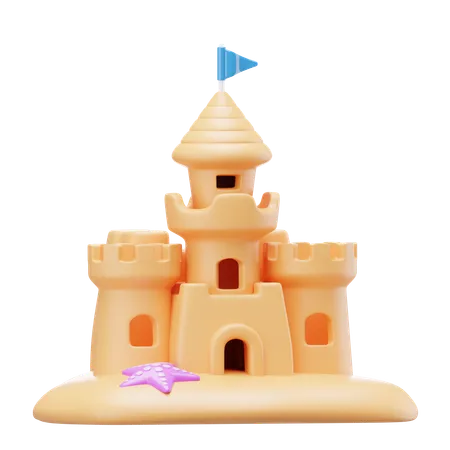 Castillo de arena  3D Icon