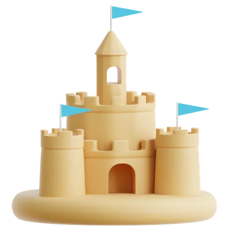 Castillo de arena  3D Icon