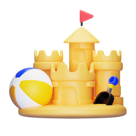 Castillo de arena  3D Icon