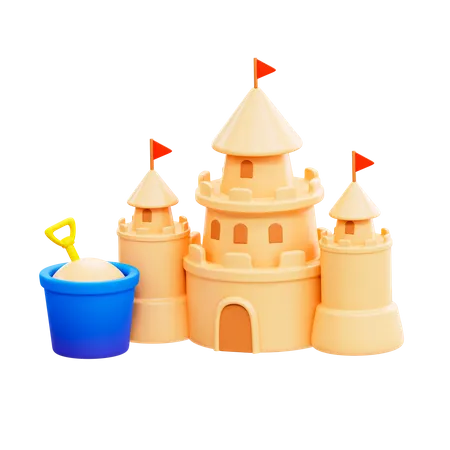 Castillo de arena  3D Illustration