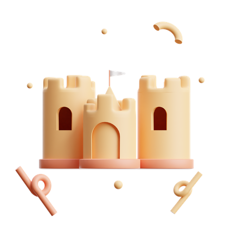 Castillo de arena  3D Icon