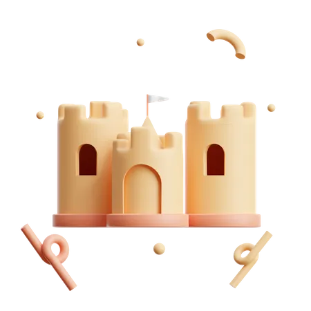 Castillo de arena  3D Icon