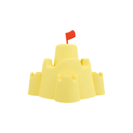 Castillo de arena  3D Icon