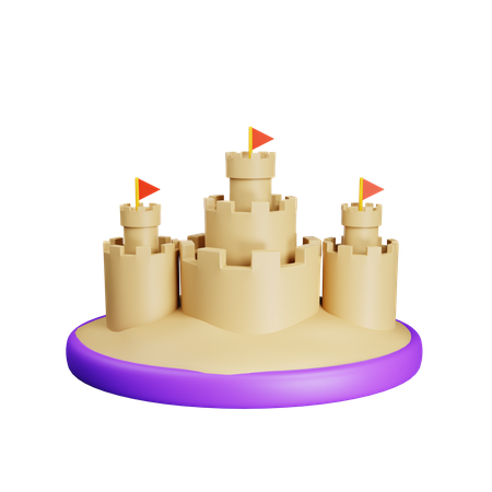 Castillo de arena  3D Icon