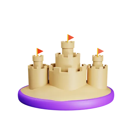 Castillo de arena  3D Icon