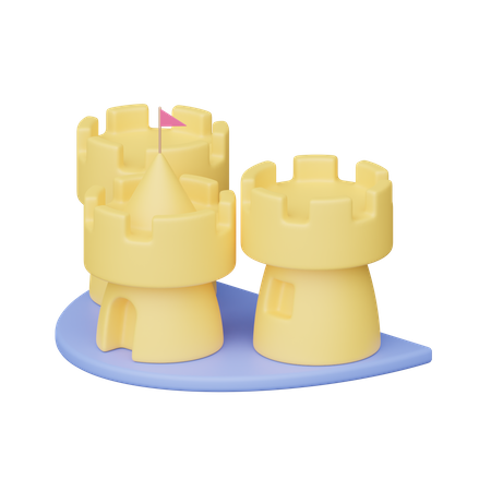 Castillo de arena  3D Icon