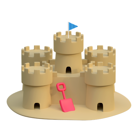 Castillo de arena  3D Icon