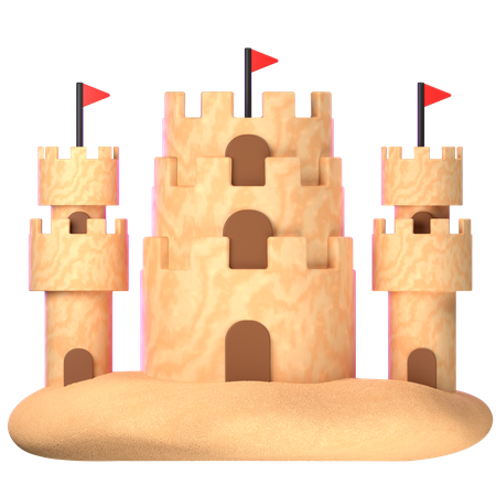 Castillo de arena  3D Icon