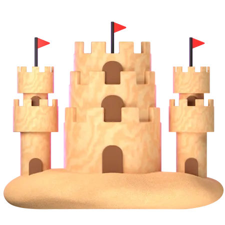 Castillo de arena  3D Icon