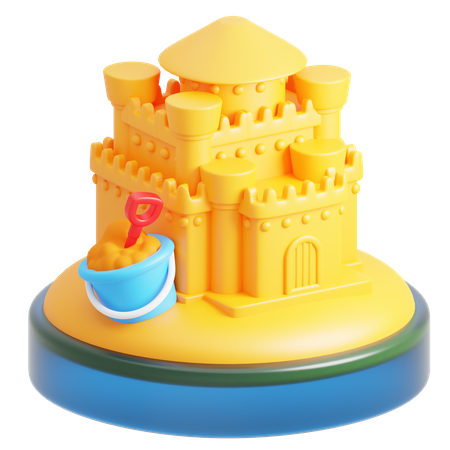 Castillo de arena  3D Icon