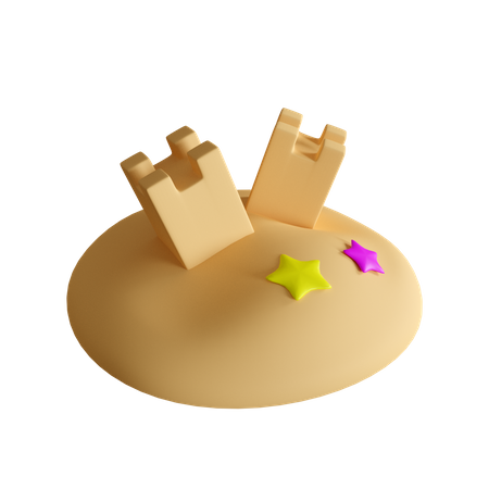 Castillo de arena  3D Icon