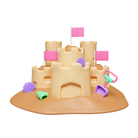 Castillo de arena  3D Icon