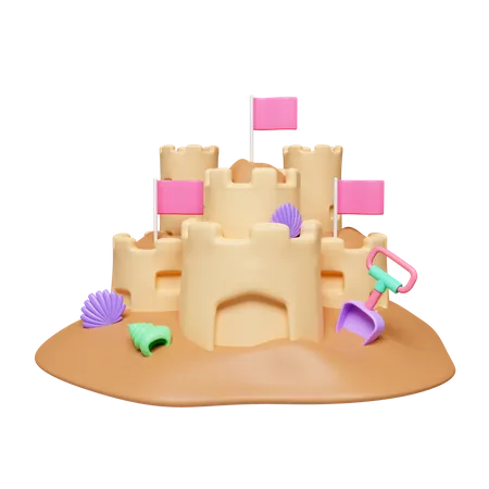 Castillo de arena  3D Icon