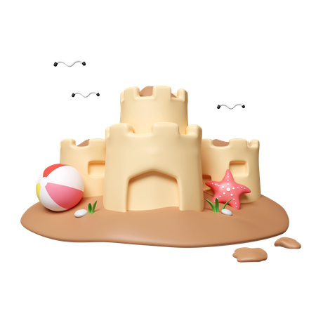 Castillo de arena  3D Icon