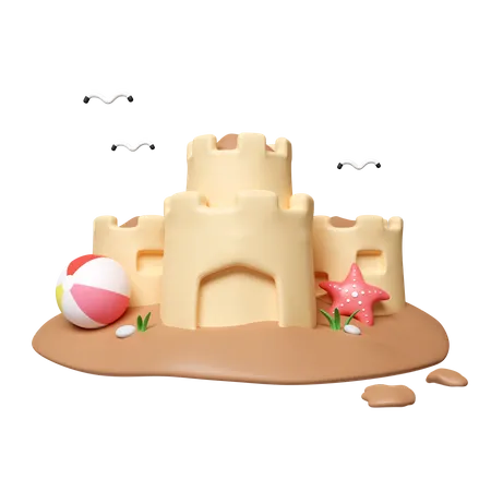 Castillo de arena  3D Icon