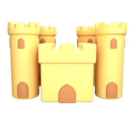 Castillo de arena  3D Icon