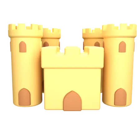 Castillo de arena  3D Icon