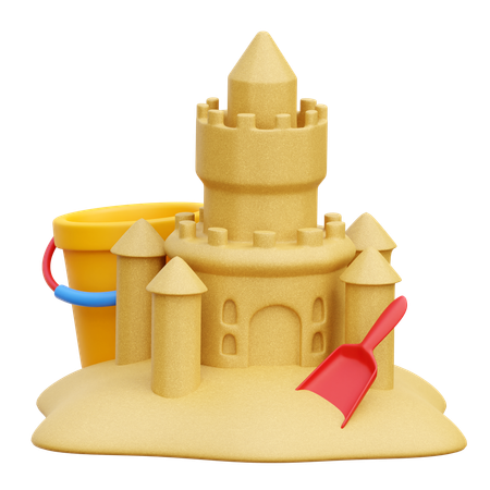 Castillo de arena  3D Icon