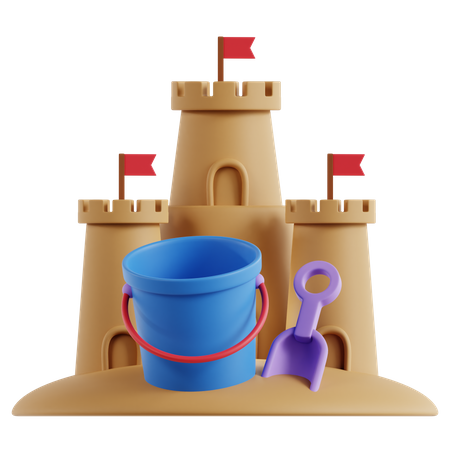 Castillo de arena  3D Icon