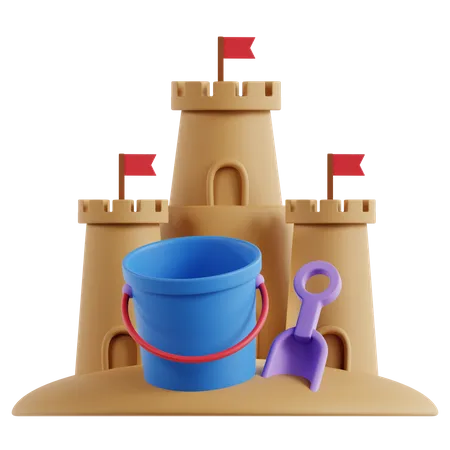 Castillo de arena  3D Icon