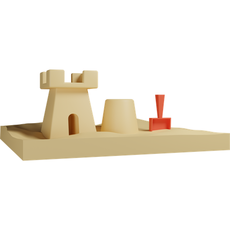 Castillo de arena  3D Icon