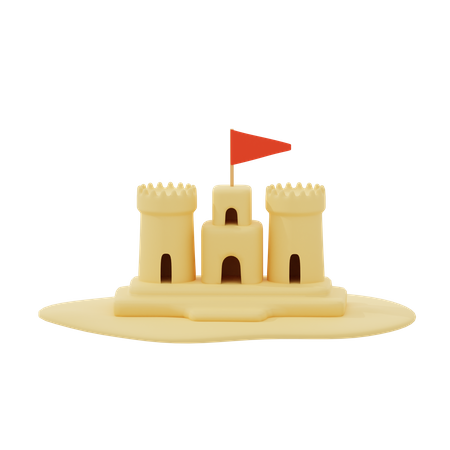 Castillo de arena  3D Icon