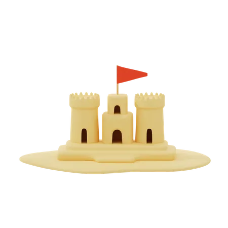 Castillo de arena  3D Icon