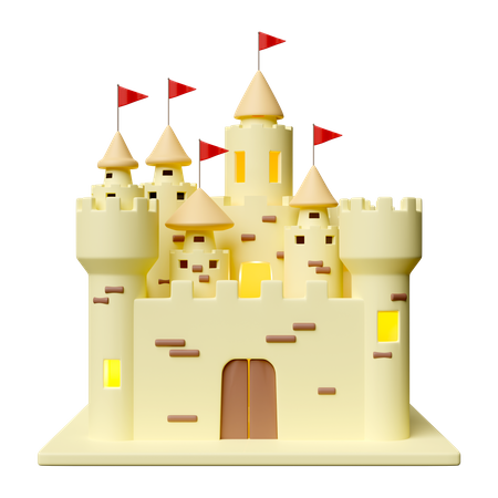 Castillo de arena  3D Icon