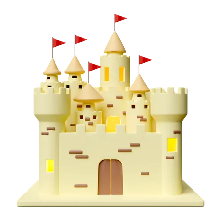 Castillo de arena  3D Icon