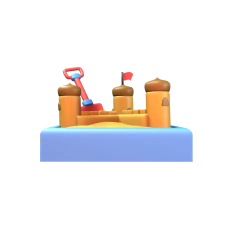 Castillo de arena  3D Icon