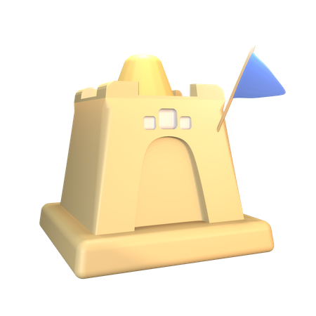 Castillo de arena  3D Icon