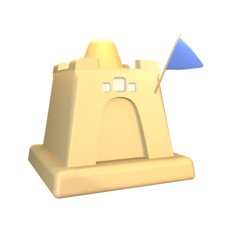 Castillo de arena  3D Icon