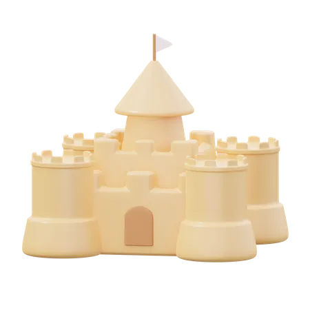 Castillo de arena  3D Icon