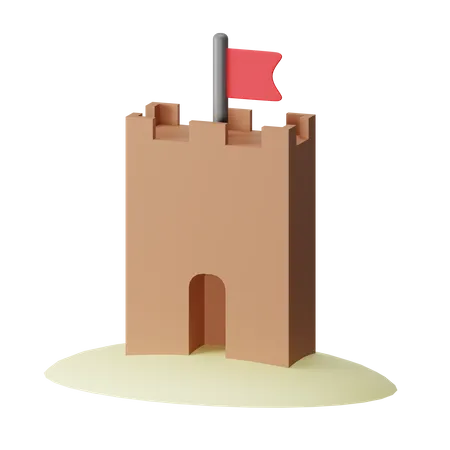 Castillo de arena  3D Icon