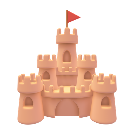 Castillo de arena  3D Icon