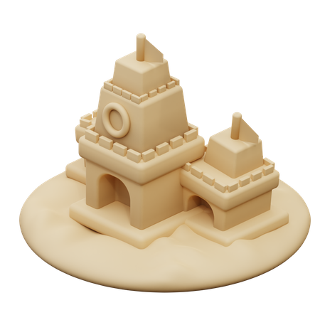 Castillo de arena  3D Icon