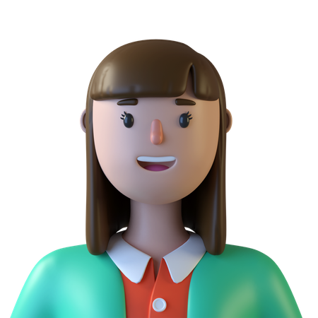 Young Girl 3D Icon