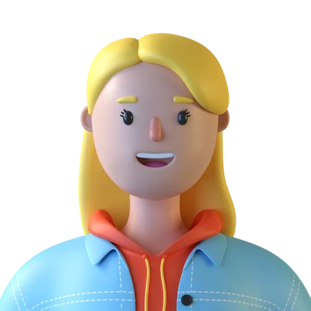 Young Girl  3D Icon