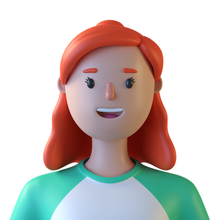 Young Girl 3D Icon