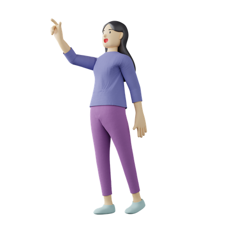 Pose touchante féminine décontractée  3D Illustration