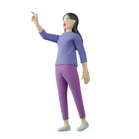 Pose touchante féminine décontractée  3D Illustration