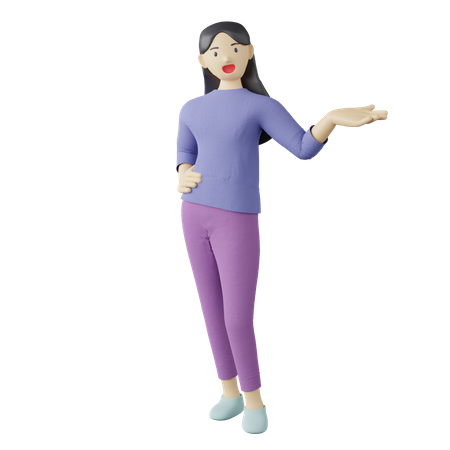 Pose actuelle féminine décontractée  3D Illustration